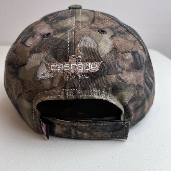 Cascade Advantage Timber Camo Hat Cap Strapback Outdoor American Flag Hunting - Picture 3 of 8